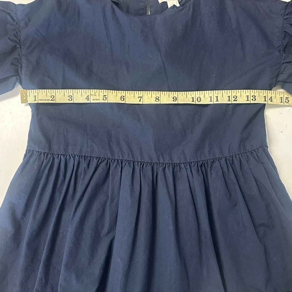 Crewcuts Scalloped Embroidered Navy Dress 8